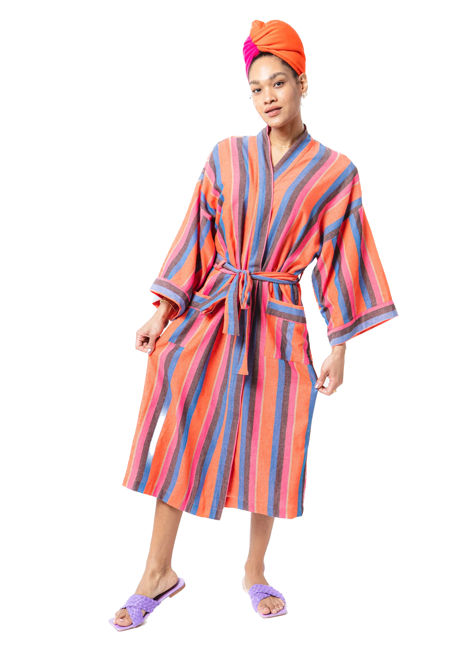 BATHEN Striped Robe in Daze
