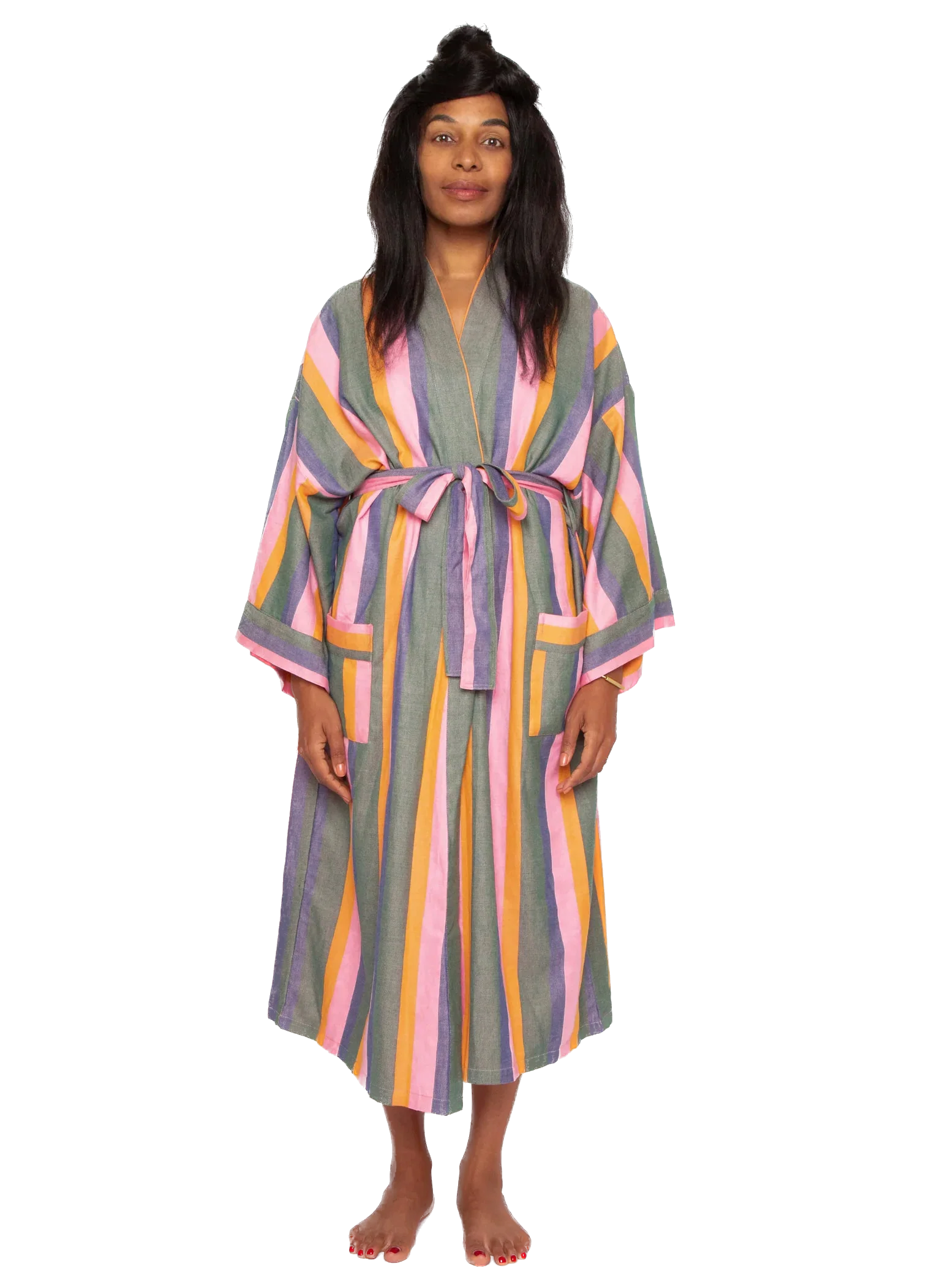 BATHEN Striped Robe in Palma