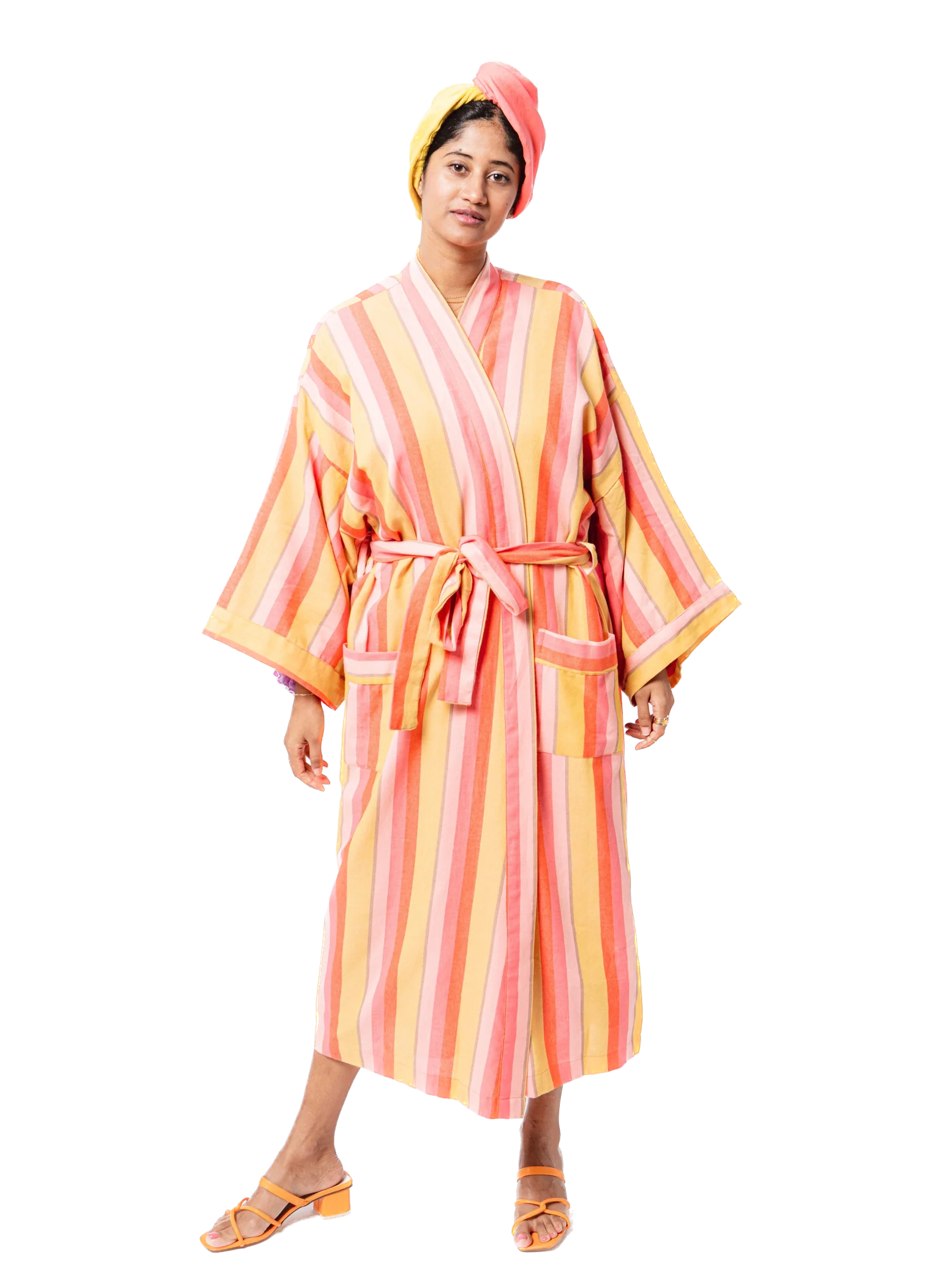 BATHEN Striped Robe in Hush