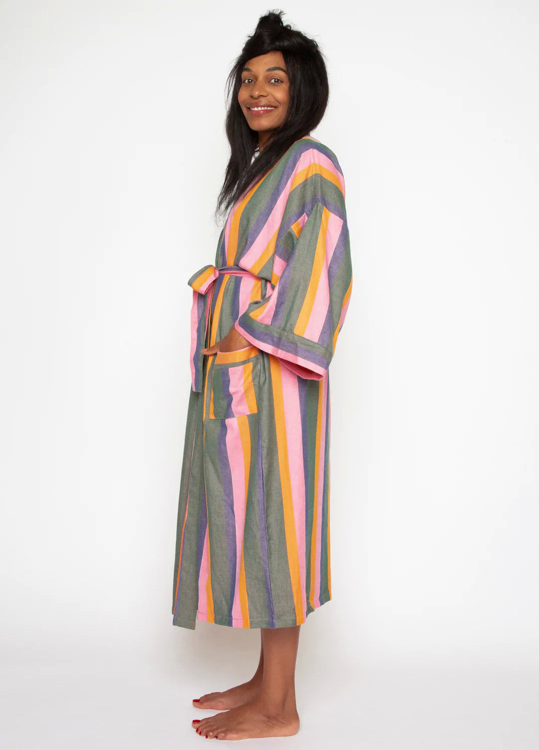 BATHEN Striped Robe in Palma