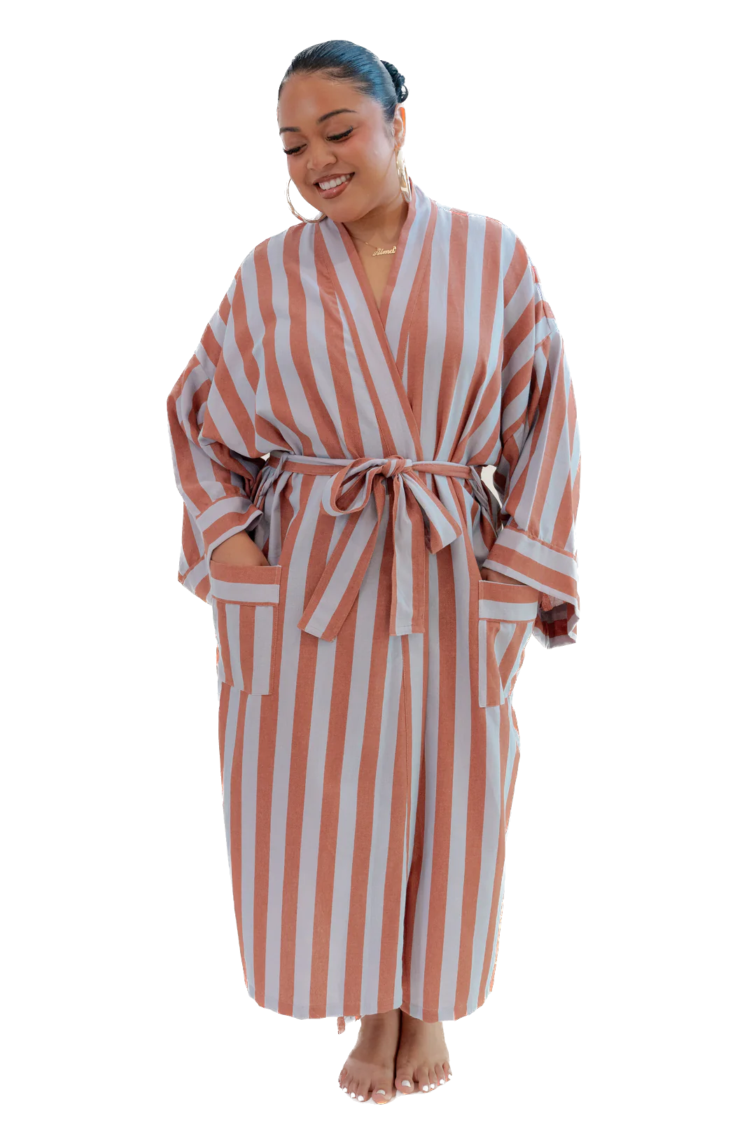 BATHEN Striped Robe in Puff
