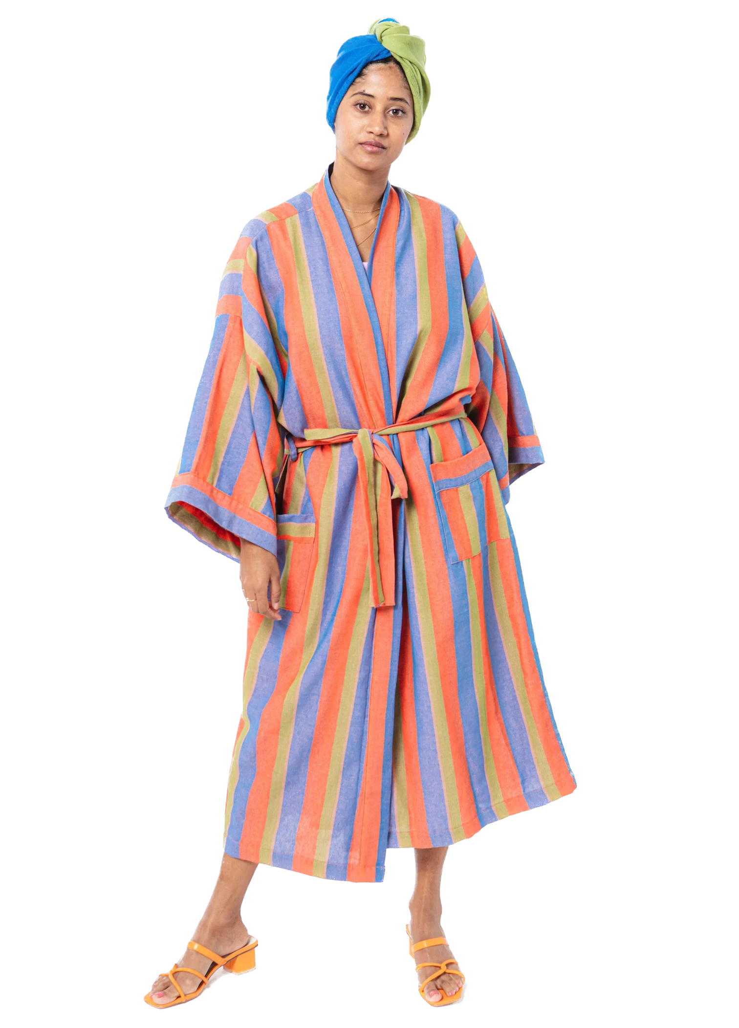 BATHEN Striped Robe in Soak